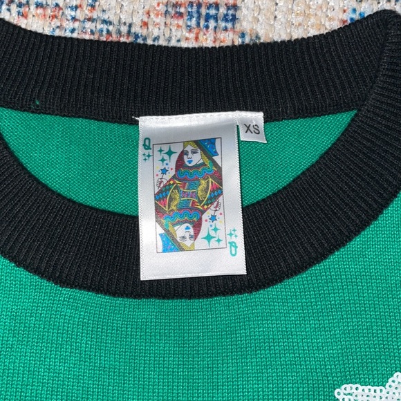 Queen of Sparkles Dallas Stars Short Sleeve Sweater SZ XS NWOT - Picture 3 of 5